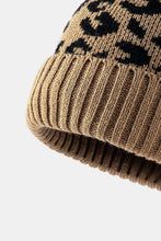 Load image into Gallery viewer, Leopard Pom-Pom Cuffed Beanie
