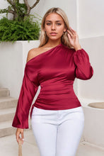 Load image into Gallery viewer, Sassy Drawstring One Shoulder Blouse
