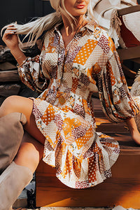 Printed Mini Shirt Dress