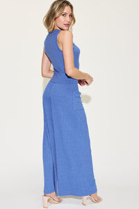 Sassy Ribbed Tank and Wide Leg Pants Set