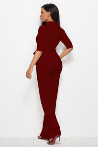 Tie-Waist Half Sleeve Jumpsuit