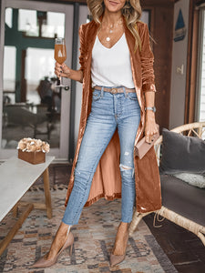 Sassy Open Front Long Sleeve Coat
