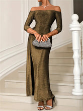 Load image into Gallery viewer, Off Shoulder Long Sleeve Dress
