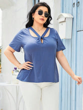 Load image into Gallery viewer, Cutout Short Sleeve Blouse
