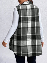 Load image into Gallery viewer, Sassy Pocketed Plaid Button Vest
