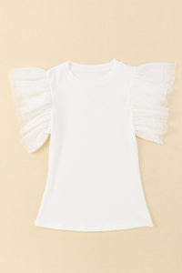 Sassy Ruffled Cap Sleeve Blouse