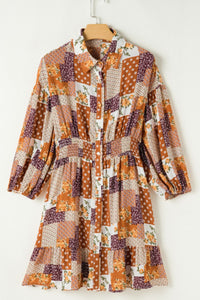 Printed Mini Shirt Dress