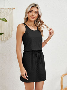 Sassy Scoop Neck Sleeveless Dress
