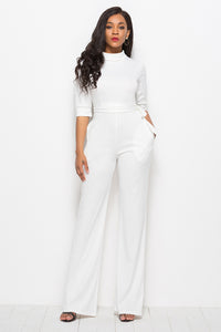 Tie-Waist Half Sleeve Jumpsuit