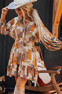 Printed Mini Shirt Dress