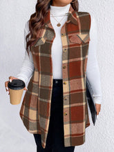 Load image into Gallery viewer, Sassy Pocketed Plaid Button Vest
