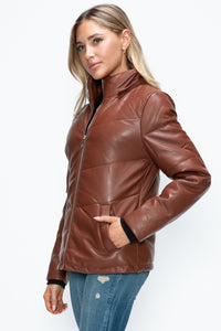 Pocketed Zip Up Puffer Jacket