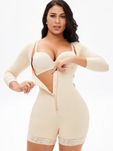 Load image into Gallery viewer, Full Size Zip Up Lace Long Sleeve Shapewear

