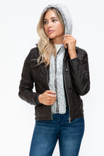 Load image into Gallery viewer, Faux Multi-Pocket Jacket with Hood
