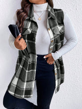 Load image into Gallery viewer, Sassy Pocketed Plaid Button Vest
