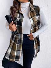 Load image into Gallery viewer, Sassy Pocketed Plaid Button Vest
