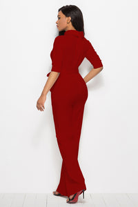 Tie-Waist Half Sleeve Jumpsuit