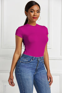 Sassy Scoop Neck Short Sleeve Bodysuit