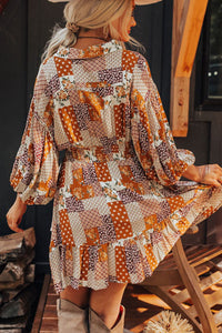 Printed Mini Shirt Dress
