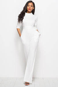Tie-Waist Half Sleeve Jumpsuit