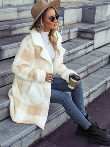 Sassy Plaid Button Down Coat with Pockets