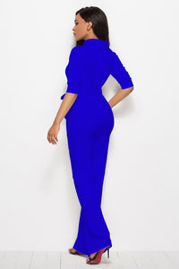 Tie-Waist Half Sleeve Jumpsuit