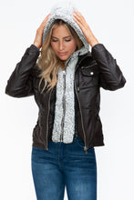 Load image into Gallery viewer, Faux Multi-Pocket Jacket with Hood
