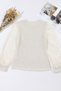 Sassy Ivory Lace Long Sleeve Top