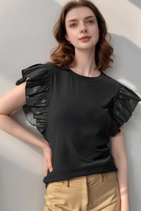 Sassy Ruffled Cap Sleeve Blouse
