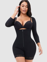 Load image into Gallery viewer, Full Size Zip Up Lace Long Sleeve Shapewear
