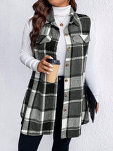 Load image into Gallery viewer, Sassy Pocketed Plaid Button Vest
