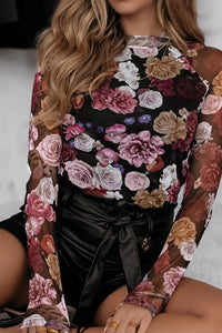 Sassy Floral Mesh Top