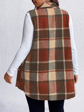 Load image into Gallery viewer, Sassy Pocketed Plaid Button Vest
