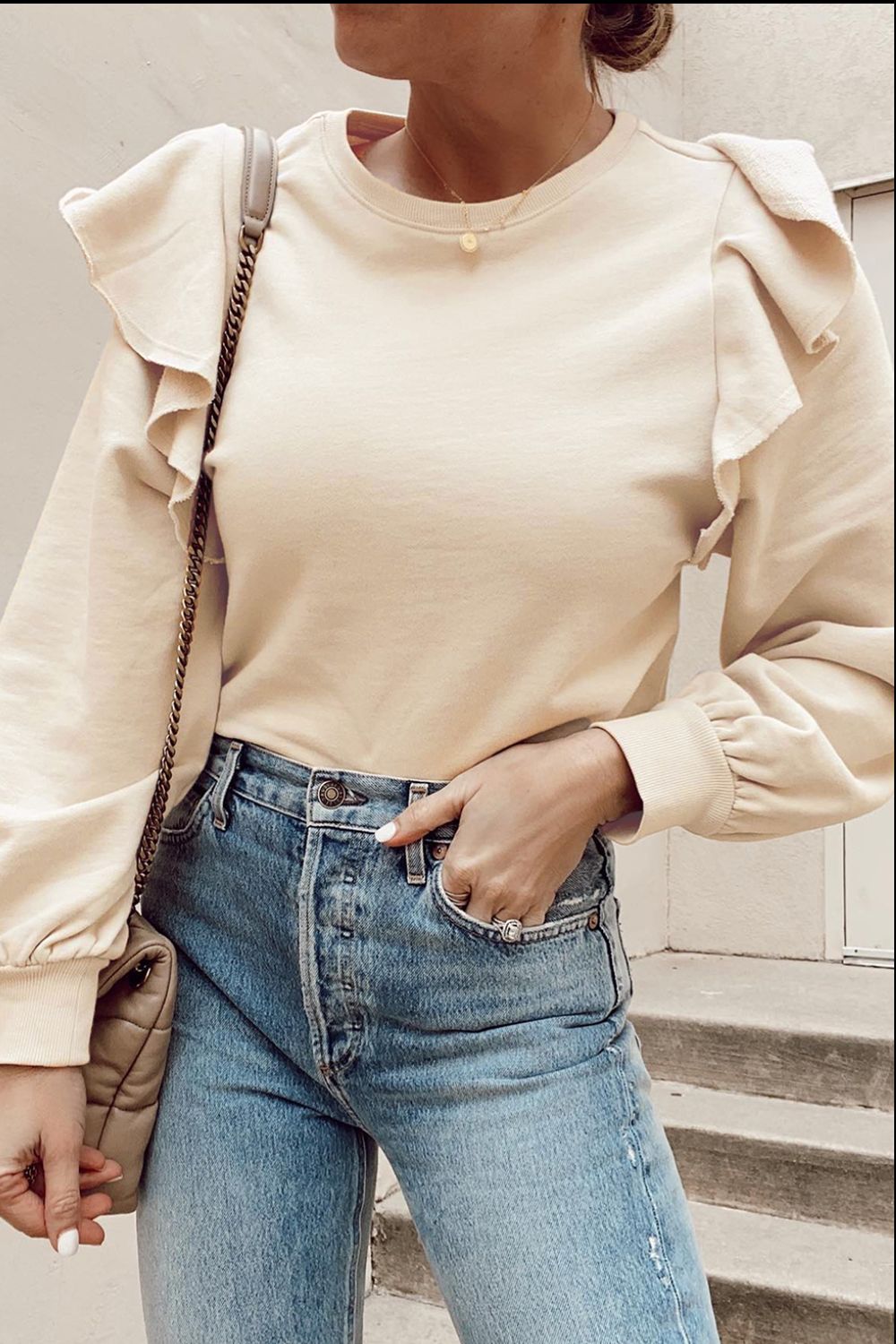 Ruffled Long Sleeve Blouse