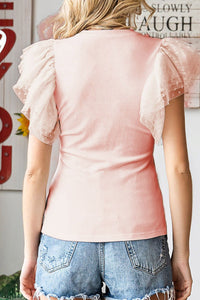 Sassy Ruffled Cap Sleeve Blouse