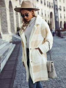 Sassy Plaid Button Down Coat with Pockets