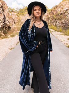 Embroidery Long Sleeve Cardigan