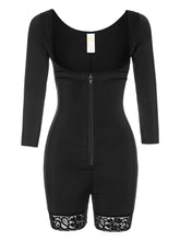 Load image into Gallery viewer, Full Size Zip Up Lace Long Sleeve Shapewear
