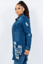 Load image into Gallery viewer, Distressed Denim Jacket
