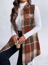 Load image into Gallery viewer, Sassy Pocketed Plaid Button Vest
