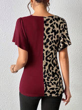 Load image into Gallery viewer, Leopard Flutter Sleeve T-Shirt
