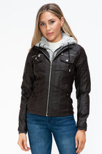 Load image into Gallery viewer, Faux Multi-Pocket Jacket with Hood
