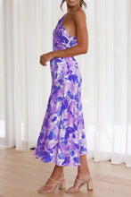 Load image into Gallery viewer, Sassy Purple Printed Single Shoulder Dress
