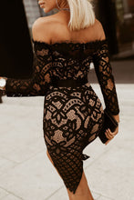 Load image into Gallery viewer, Sassy Off-Shoulder Lace Dress
