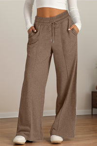Elastic Waist Wide Leg Pants