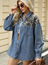 Load image into Gallery viewer, Leopard Denim Jacket
