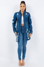 Load image into Gallery viewer, Distressed Denim Jacket

