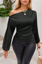 Load image into Gallery viewer, Sassy Drawstring One Shoulder Blouse
