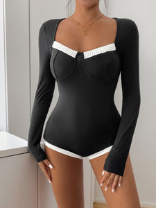 Contrast Long Sleeve Bodysuit
