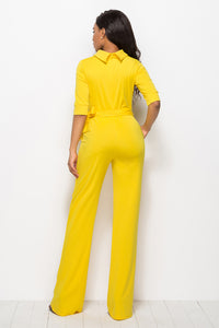 Tie-Waist Half Sleeve Jumpsuit